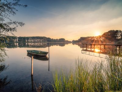 Immertalstausee in Friemar im Sonnenuntergang im Nessetal (Region Gotha & Gothaer Land)