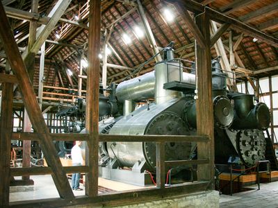 Maschine im Technischen Museum Tobiashammer in Ohrdruf (Talsperrenregion) im UNESCO Global Geopark Thüringen Inselsberg – Drei Gleichen