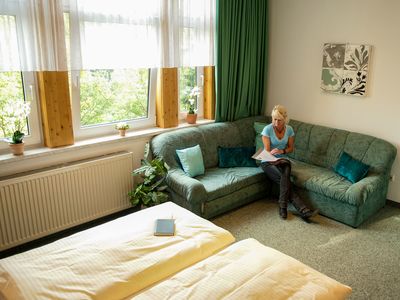 Schlafzimmer in der Pension Tannenrausch in Friedrichroda (Inselsbergregion)